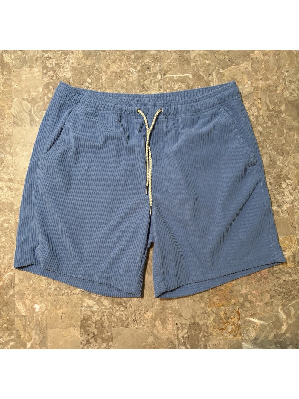 Fair Harbour Shorts Mens XL Blue Corduroy The Wilder Lined 7” Beach Surf